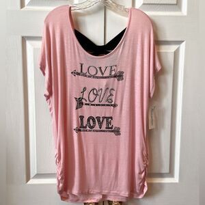 Occasion Pink Love Graphic Tee Size 2X NWT